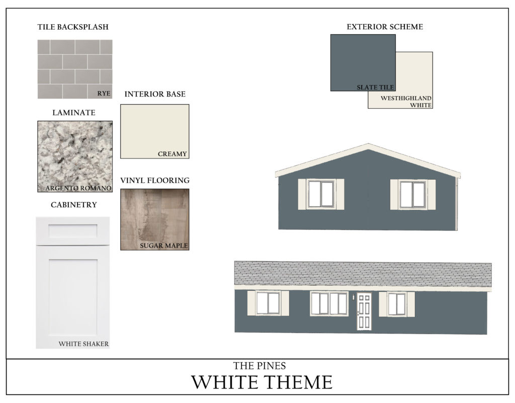 The white theme house plan.
